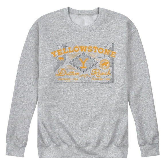 Yellowstone - Dutton Ranch Badge - Men's Crew Neck Fleece Pullover