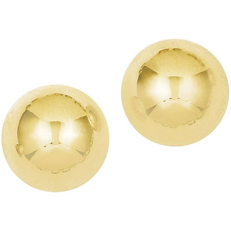 14kt Yellow Gold Polished Half Ball Post Earrings, 10mm