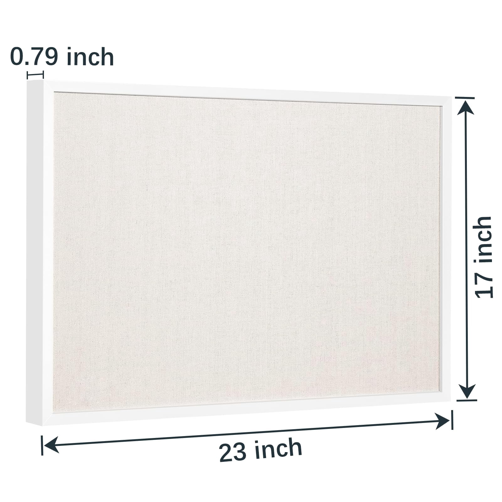 17"x23" Inch Linen Cork Board  White Frame With 20 Pushpins Bulletin Ideal For School Home & Office