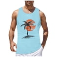 thumbnail image 4 of KPOPLK Men Spring Summer Top Shirt Casual V Neck Shirt Sleeveless Shirt Fashion Pocket Top XXL Light Blue, 4 of 5