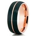 thumbnail image 2 of Silly Kings Rose Gold Tungsten Wedding Band Men & Women Rose Gold Black Tungsten Wedding Band Anniversary Ring Comfort Fit, 2 of 3