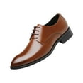 thumbnail image 2 of Tawop Dress Shoes Men Faux Leather Business Lace Up Pointy Toe Oxfords Brown Size:6.5, 2 of 5
