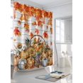 thumbnail image 3 of Fsddascl Thanksgiving Shower Curtain Set - 48" x 72" Washable Bathtub Curtain with 12 Hooks, Autumn Pumpkin Sunflower Maple Leaf Wood Waterproof Fabric Stall Shower Curtains for Bathroom/Bathtub, 3 of 6