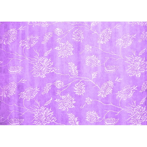 Ahgly Company Indoor Rectangle Abstract Purple Contemporary Area Rugs, 5' x 8'