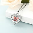 thumbnail image 4 of Personalized Crystal Butterfly in Heart Cremation Jewelry for Ashes Holder Urn Necklace for Ashes of Loved One Pendent for Ashes and Chain, 4 of 7
