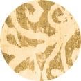 thumbnail image 1 of Ahgly Company Indoor Round Abstract Brown Modern Area Rugs, 3' Round, 1 of 4