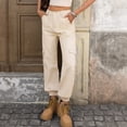 thumbnail image 4 of Jeans for Women Casual Lightweight Elastic Waist Stretchy Pants Summer Trouses with Pockets Khaki S, 4 of 7