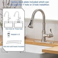 thumbnail image 6 of BWE Kitchen Faucet with Pull Out Sprayer 3 Spray Modes Brushed Nickel Single Handle Singe Lever High Arc Kitchen Sink Faucet with Deck Plate Commercial Bar Farmhouse Pull Down Sprayer, 6 of 9