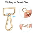 thumbnail image 4 of Uxcell 10Pack Swivel Clasps, 1" D Ring Lobster Clasp Claw Push Gate Snap Hook, Gold, 4 of 5