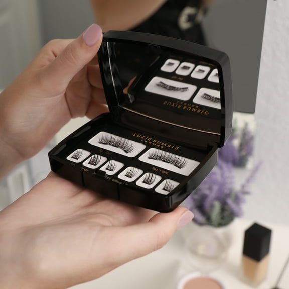 Suzie Bumble Magnetic Lashes for Natural Look; Magnetic Eyelashes Eyelash Extension Kit - Pestañas Postizas Magneticas - Comes with Beautiful Mirror Travel Case