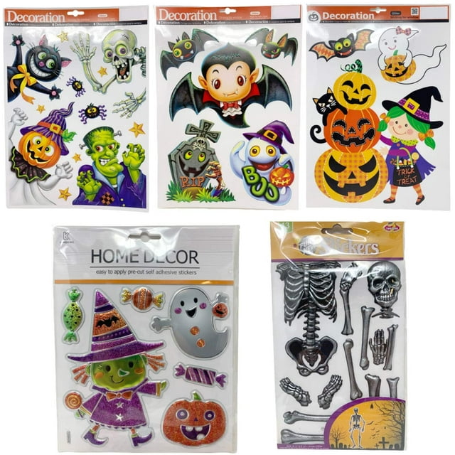 Halloween Window Clings (5pk), Halloween Window Decals, Halloween ...