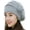 Grey, variant on Womens Fall Winter Soft Floral Beanie Hats Chunky Solid Color Windproof Skull Caps Cable Knit Slouchy Stocking Hat