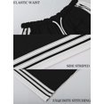 thumbnail image 6 of Women'S Wide Leg Pants Drawstring High Rise Side Striped Slouchy Palazzo Pants with Pockets Black&White Edges M, 6 of 7