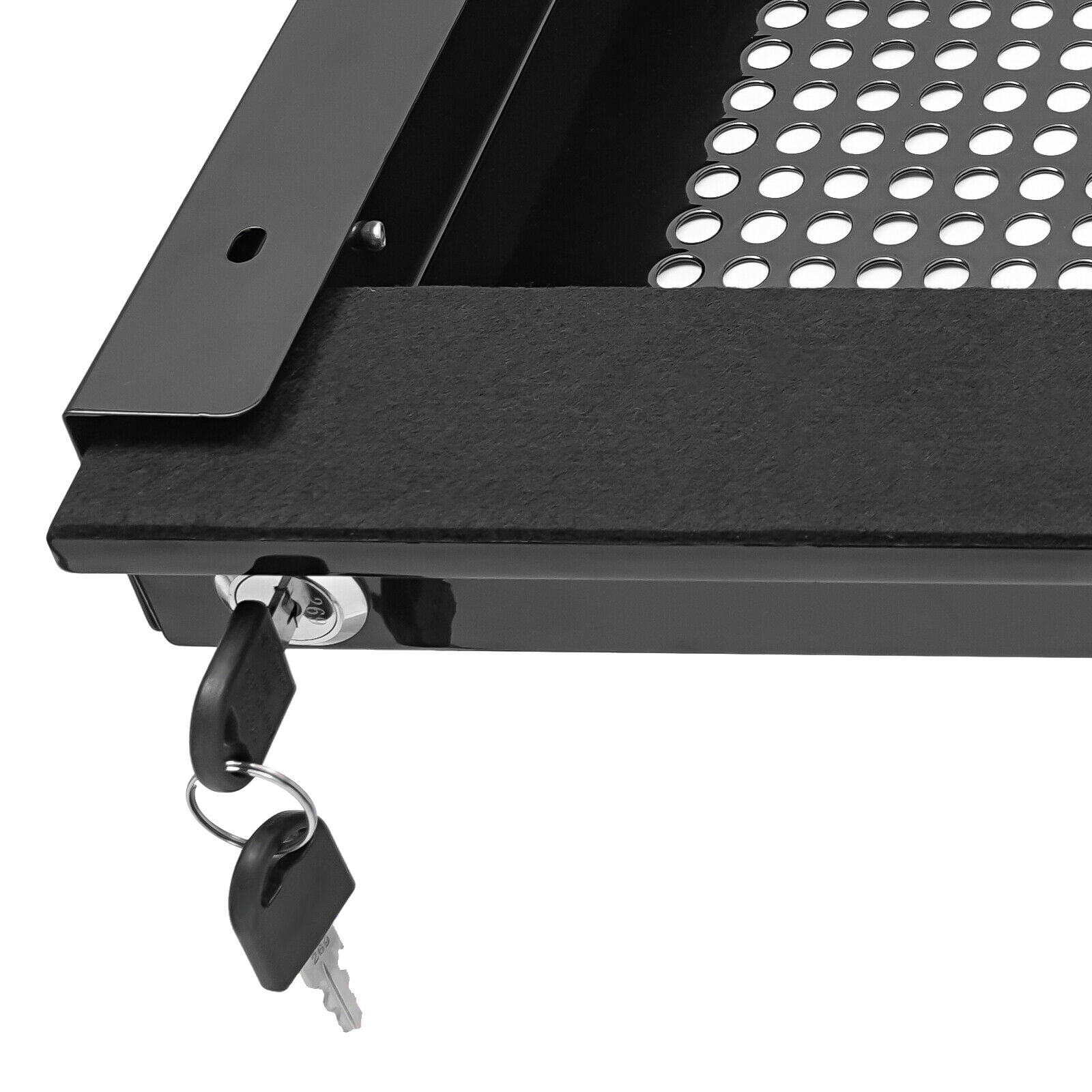 Lockable Sliding Underdesk Drawers Organiser Metal Pull Out Storage Drawer for 20" or Smaller Laptop Black