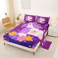 thumbnail image 2 of Manfei Dreamy Flower Queen Sheets,Cute Unicorn Pattern Queen Sheet Sets,Pink,4 Pieces,1 Flat Sheet, 1 Fitted Sheet and 2 Pillowcases, 2 of 6