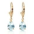 thumbnail image 2 of Galaxy Gold 14K Solid Gold 2.85 Carat Natural Aquamarine Drop Earrings for Women - Yellow Gold Fine Jewelry, 2 of 3