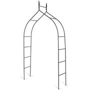 GOFLAME Garden Arch Steel, Rose Arbor for Various Climbing Plant, Outdoor Garden Lawn Backyard, Gothic Style Heavy Duty Wedding Party Ceremony Decoration (Black)