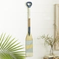 thumbnail image 3 of DecMode Blue Wooden Striped Oar Paddle Wall Decor with Yellow Accents, 3 of 13