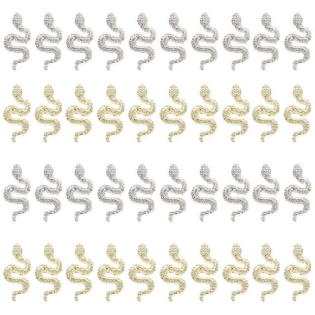 40pcs Snake 3D Nail Charms DIY Nail Decor Accessories Manicure Nail Decorations