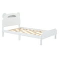 thumbnail image 6 of Rugerasy Wood Platform Bed Unique Bear Shape Design with 10 Solid Wood Slats 300LBS High Load Capacity Bed Frame for Teens,White, 6 of 8