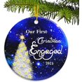 thumbnail image 1 of Nuestro primer adorno de Navidad comprometido 2021 Cielo azul y oro Árbol de Navidad Decoración Parejas románticas Regalo Xemadio WMZY-340, 1 of 2