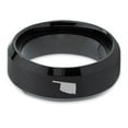 thumbnail image 2 of Tungsten Oklahoma Sooner State Band Ring 8mm Men Women Comfort Fit Black Beveled Edge Brushed Polished, 2 of 4