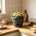 thumbnail image 6 of OCCOA Self-Watering Barrel-Style Planter Thickened Double-Layer, Plastic Flower Pot with Water Reservoir, Home Decor Succulent Planter, Multicolor, 6 of 6
