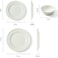 thumbnail image 6 of TP Dinnerware Sets, Melamine Dinner Service for 6, 18-Piece Plates and Bowls Set, Dishwasher Safe, Beige, 6 of 9