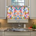 thumbnail image 2 of Yayeee Kitchen Curtains Tier Pair Light Filtering 27"x36" Rod Pocket Short Cafe Window Panel, Purple Colorful Circles, 2 of 7
