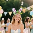 thumbnail image 2 of CoreLiving Sparkly Glitter Rabbit Ears Headband with Assorted Colored Ribbon Non Slip Hair Accessories for Women Easter Bunny Costume Design, 2 of 6