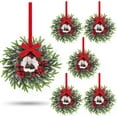 thumbnail image 1 of 6 Pcs Armoires de Noël Couronnes pour Cuisine Mini Couronnes de Cèdre avec Ruban Cloche Verdure Artificielle Guirlandes Suspendues avec Baies Rouges pour Décoration de Chaise de Fenêtre de Porte d'Entrée de Ferme de Noël, 1 of 8