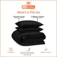 thumbnail image 3 of SGI Bedding 3 Piece Cotton Duvet Cover Black Solid 600 Thread Count Queen, 3 of 7