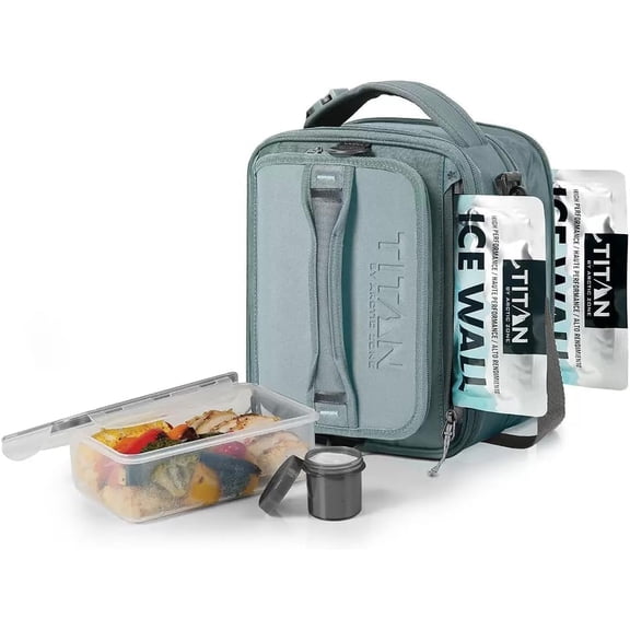 Titan by Arctic Zone Fridge Cold Expandable Lunch Box (Green/Grey)