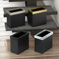 thumbnail image 5 of Gatco Elevate Stainless Steel 3.18 Gallon Rectangle Wastebasket Open Removable Lid, Matte Black/Brushed Brass, 5 of 5