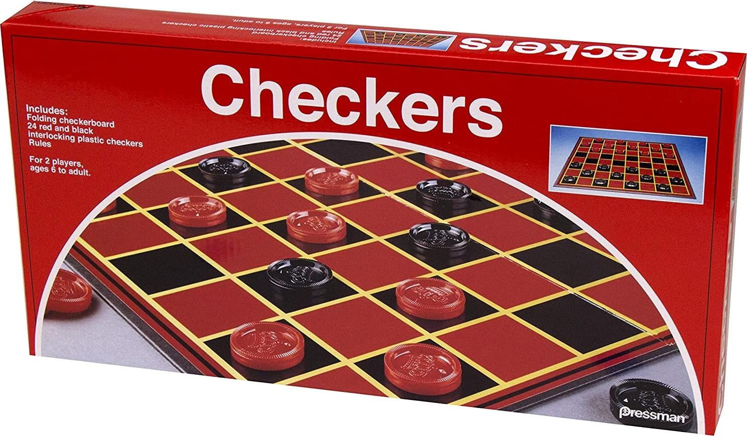 Pressman Checkers -- Classic Game With Folding Board And Interlocking  Checkers - Walmart.Com