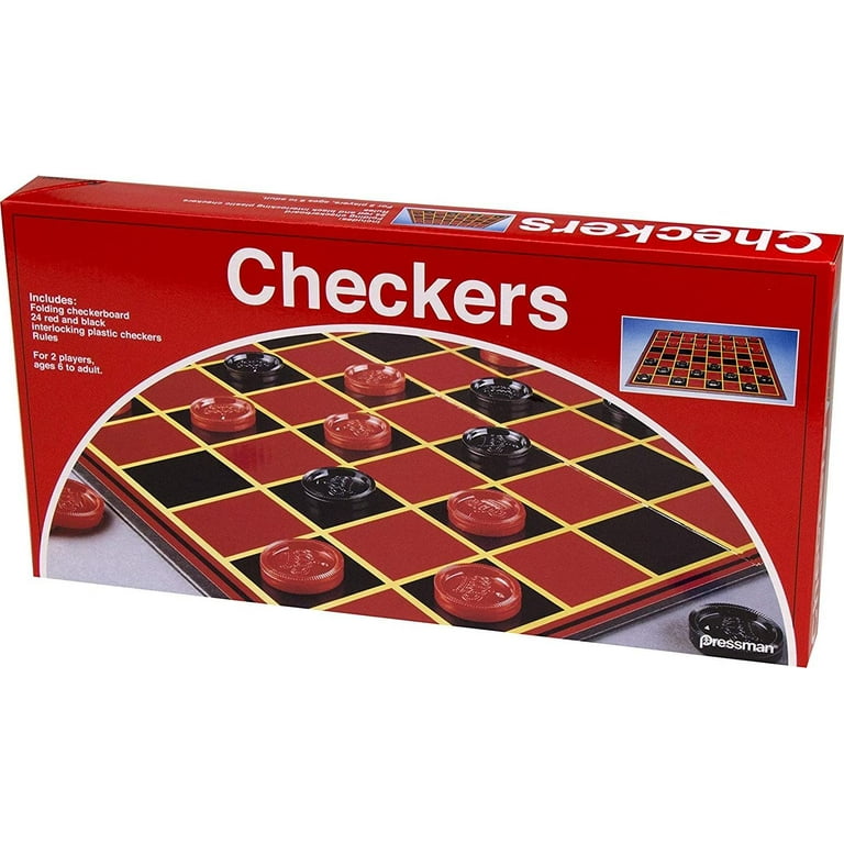  Pressman Checkers - Classic Game With Folding Board and  Interlocking Checkers, 2 Players : Toys & Games