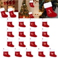 thumbnail image 1 of Zhaomeidaxi Monogram Embroidery Knitted Red Christmas Holiday Stocking Letters Merry Christmas Red Socks Festive Gift Bag Window Sill Chimney Decoration J 1Pcs, 1 of 9