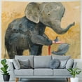thumbnail image 4 of Orinice Elephant Baby Elephant Bird Tapestry Wall Hanging Unique Style Graphic Tapestries Home Wall Decor Art for Living Room Bedroom Apartment Farmhouse Dorm 50x40inch, 4 of 6