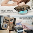 thumbnail image 4 of CaseMe Case for Google Pixel 10/10 Pro Wallet Case for Women Men, Fashion Durable PU Leather Magnetic Flip Lanyard Strap Wristlet Zipper Card Holder Wallet Phone Case for Google Pixel 10/10 Pro 6.3", 4 of 9