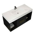 thumbnail image 6 of Spaco 39.4" Bathroom Vanities with Ceramic Sink, Wall Mounted Storage Cabinet with 2 Drawers and 2 Storage Spaces, Modern Bathroom Sink Cabinet with Metal Handles for Indoor as Bathroom, Black, 6 of 12