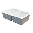 thumbnail image 2 of Transolid Aversa 33in x 22in silQ Granite Drop-in Double Bowl Kitchen Sink with 2 BD Faucet Holes, In White, 2 of 4