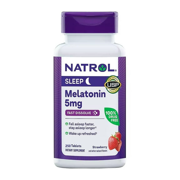 2 Pack Natrol Melatonin 5 Mg Fast Dissolve, 250 Tablets