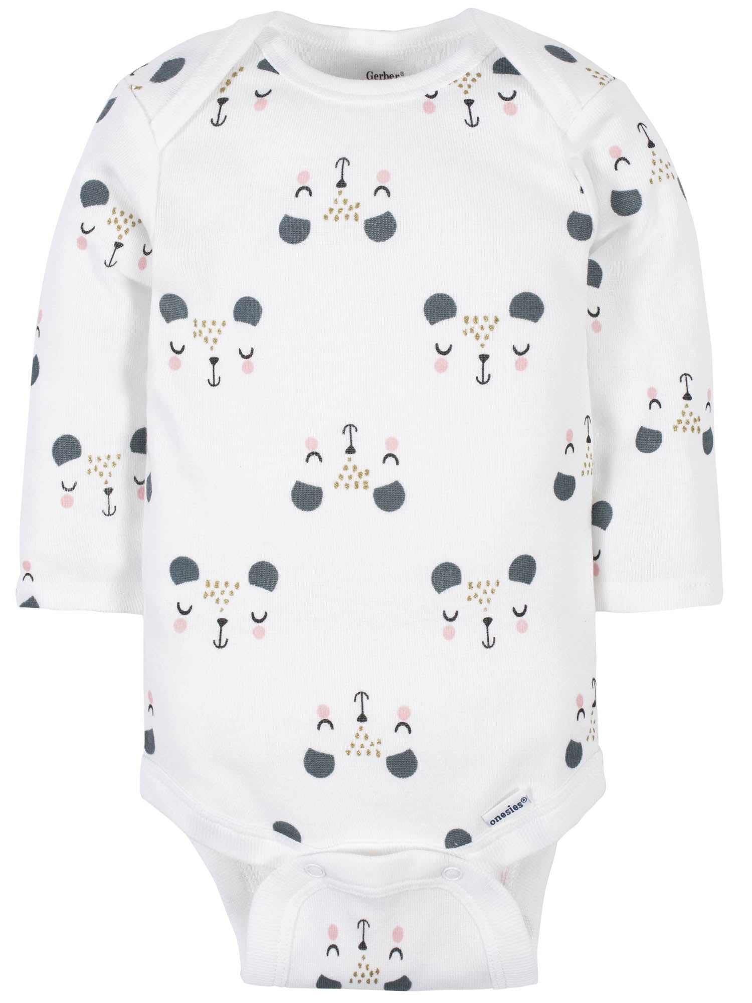 Gerber Baby Girl Long Sleeve Onesies Bodysuits, 6-Pack