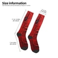 thumbnail image 2 of Vsdgher Abstract Red Textured Canvas Knee Socks, High Socks Long Stretchy Sock Women Knee High Stocking, Long Socks for Women, 2 of 6