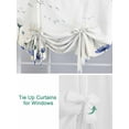 thumbnail image 3 of Botanical Flowers Tie Up Curtains for Windows 45 Inch Length Balloon Curtains Kitchen Adjustable Balloon Window Shade Watercolor Country Blue White Floral Tie Up Bathroom Curtain Window 52"x45", 3 of 6
