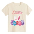 thumbnail image 4 of MIASHUI T-Shirt à Manches Courtes pour Enfants Joyeuses Pâques Imprimé Lapin Œuf, Beige, 10-11 Ans, 4 of 4