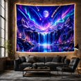 thumbnail image 6 of Aurora Mountain Waterfall Under Full Moon, Majestic Fantasy for Nature Lovers, Galaxy Landscape Wall Art, Housewarming Gift, Tapestry Wall Hanging for Bedroom, Living Room and Dorm, 6 of 7