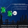thumbnail image 2 of Gem Stone King 10K White Gold Green Nano Emerald Stud Earrings for Women Men (0.80 Cttw, Gemstone May Birthstone, Oval 6X4MM), 2 of 6