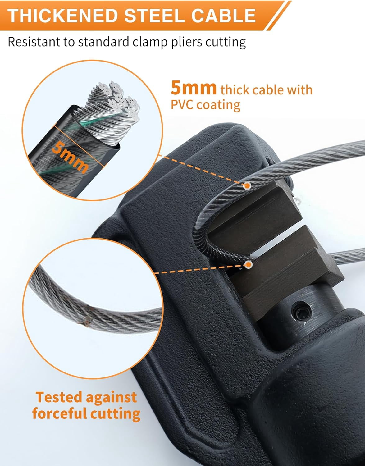 4-Digit Combination Cable Lock with 3 Steel Cables (9"/24"/47") - Secure Only with Current Code - for Bike, Luggage, Gate, Shed, Cabinet - Gun Grey, 1 Pack