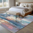 thumbnail image 4 of Summer Abstract Large Area Rugs 5x8 ft Ocean Landscape Oil Painting Washable Rug Non Slip Indoor Carpet Absorbent Floor Mat for Living Room Bedroom Dining Room, 4 of 9